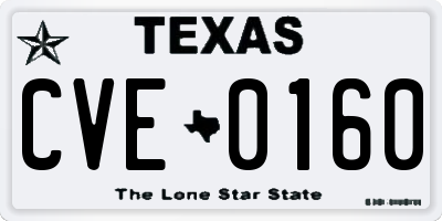 TX license plate CVE0160