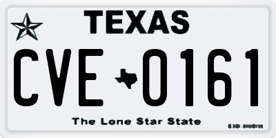 TX license plate CVE0161