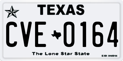 TX license plate CVE0164