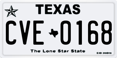 TX license plate CVE0168