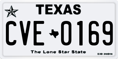 TX license plate CVE0169