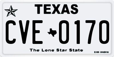 TX license plate CVE0170