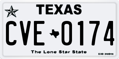 TX license plate CVE0174