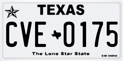 TX license plate CVE0175