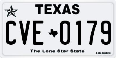 TX license plate CVE0179