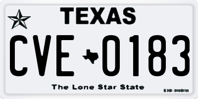 TX license plate CVE0183