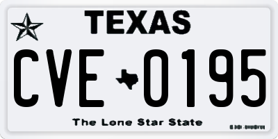 TX license plate CVE0195