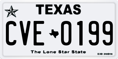 TX license plate CVE0199
