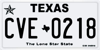 TX license plate CVE0218
