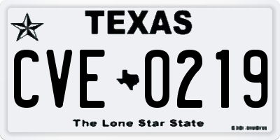 TX license plate CVE0219