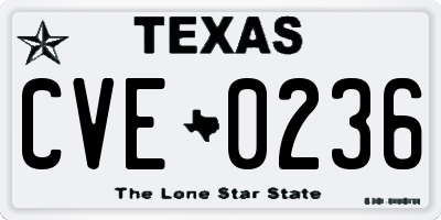 TX license plate CVE0236