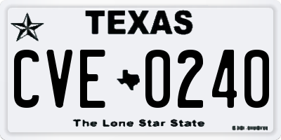 TX license plate CVE0240