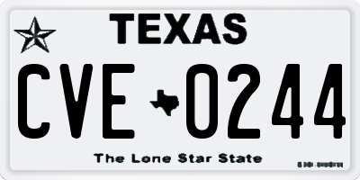 TX license plate CVE0244