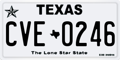 TX license plate CVE0246