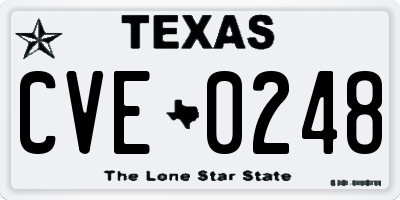 TX license plate CVE0248
