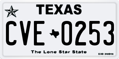 TX license plate CVE0253