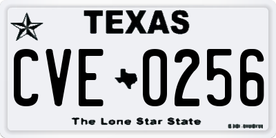 TX license plate CVE0256