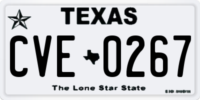 TX license plate CVE0267