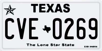 TX license plate CVE0269
