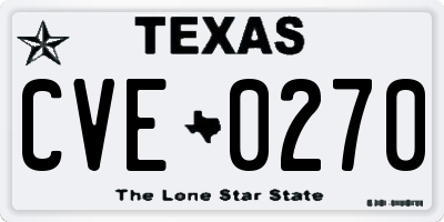 TX license plate CVE0270