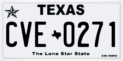 TX license plate CVE0271