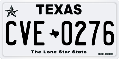 TX license plate CVE0276