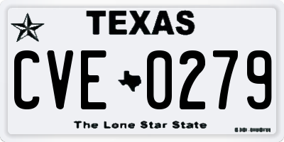 TX license plate CVE0279