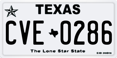 TX license plate CVE0286