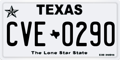 TX license plate CVE0290