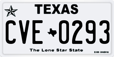 TX license plate CVE0293