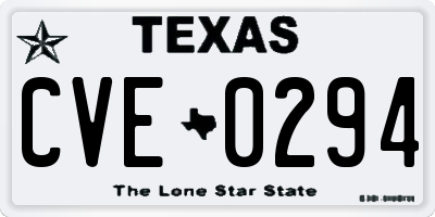 TX license plate CVE0294