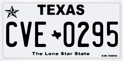 TX license plate CVE0295