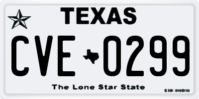 TX license plate CVE0299