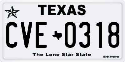 TX license plate CVE0318