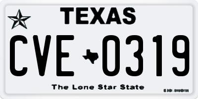 TX license plate CVE0319