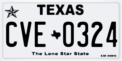 TX license plate CVE0324