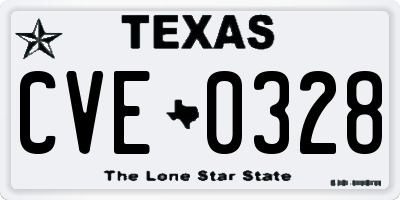 TX license plate CVE0328