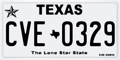 TX license plate CVE0329