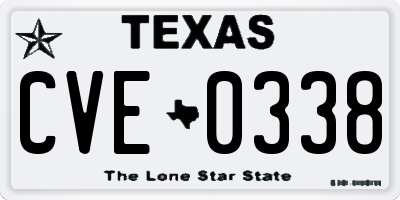 TX license plate CVE0338