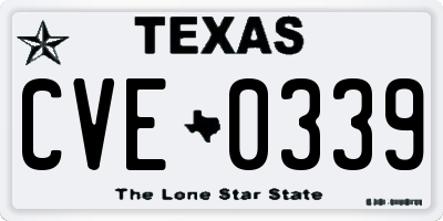 TX license plate CVE0339