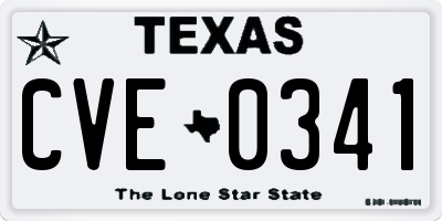 TX license plate CVE0341