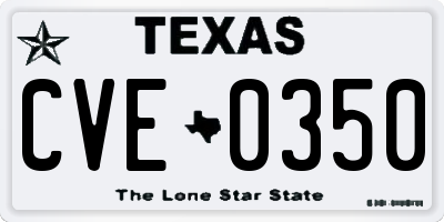 TX license plate CVE0350