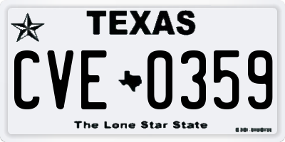 TX license plate CVE0359