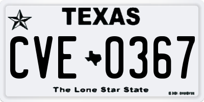 TX license plate CVE0367