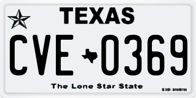TX license plate CVE0369
