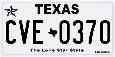 TX license plate CVE0370