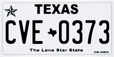 TX license plate CVE0373