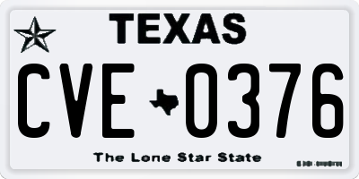 TX license plate CVE0376