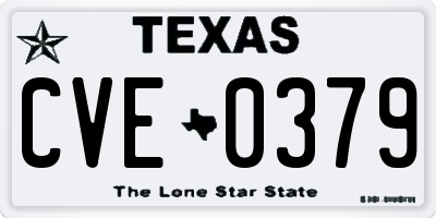 TX license plate CVE0379