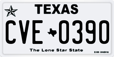 TX license plate CVE0390